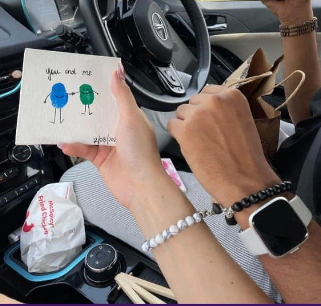 Magnetic Heart Beaded Couple Bracelet - For Him & Her @499 + Free Delivery