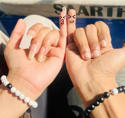 Magnetic Heart Beaded Couple Bracelet - For Him & Her @499 + Free Delivery