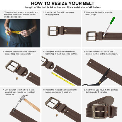 Buy 1 Get 1 FREE – Premium Leather Belts [Black+Brown] @599 Only